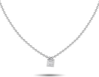 Luxury Bazaar 18K White Gold 0.52ct Diamond Pendant Necklace ANK-19368