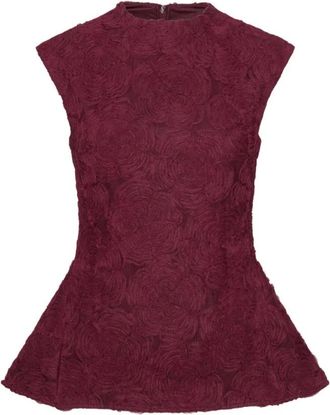Rotate Flower Mesh Top - Dames - Tops zonder mouwen - Rood - S - Polyester - Tops