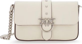 Pinko Love One Slouchy Crossbody Bag - Dames - Schoudertassen - Wit - ONE Size - Leer - Tassen