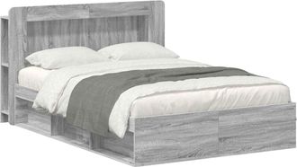 vidaXL Estructura De Cama Con Almacenamiento Sonoma Gris 140 X 190 Cm Vidaxl