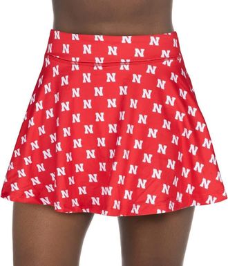 ZooZatZ Womens ZooZatz Scarlet Nebraska Huskers All-Over Print Flowy Skort at Nordstrom, Size X-Small