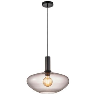 Nordlux Modern Indoor Pendant Light Black Glass E27 Hand Blown - Mains Powered, IP20
