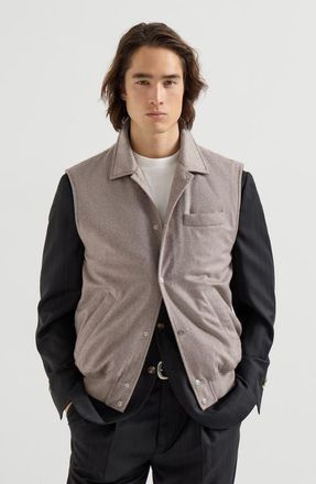 Brunello Cucinelli Cashmere flannel vest in Brown at Nordstrom, Size 46 It