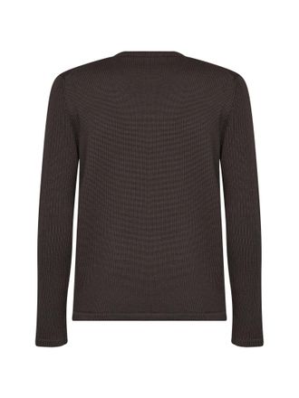 Prada Mens Wool Knit Sweater Dark Brown Virgin
