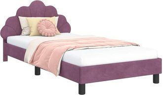 vidaXL Cama Para Ni&ntilde;os Con Cabecero Morado 80 X 200 Cm Terciopelo Vidaxl