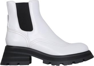 Alexander McQueen White Leather Boots