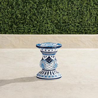 Frontgate Perissa Handpainted Accent Stool - Individual - Frontgate