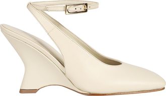 Gia Borghini Ivory Curved Heel Leather Pumps