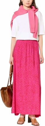 Ichi Macy Maxi Skirt In Pink