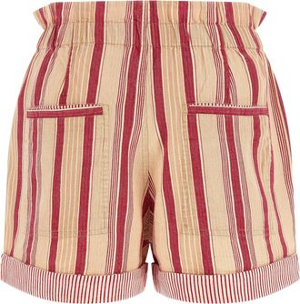 Isabel Marant Striped Cotton Canvas Shorts - Red