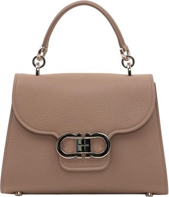 Ferragamo Taupe Gancini XS Satchel
