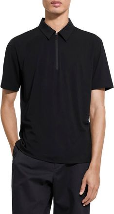 Theory Ryder Quarter Zip Polo in Black - 001 at Nordstrom, Size Xx-Large
