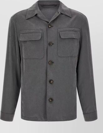 Pal Zileri capsule overshirt cuffed sleeves flap pockets