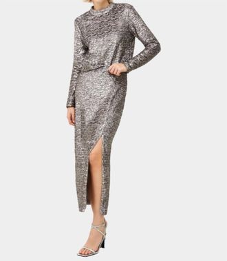 French Connection Adalynn Sequin Skirt In Grey