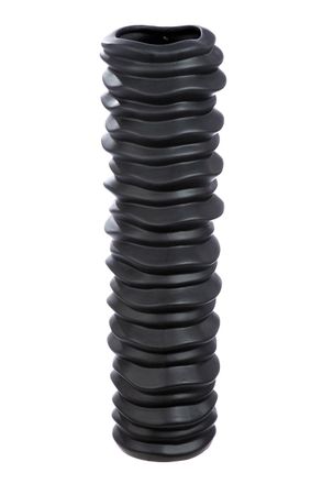Schubiger M&ouml;bel Vase Rillo Keramik Schwarz H: 78 cm