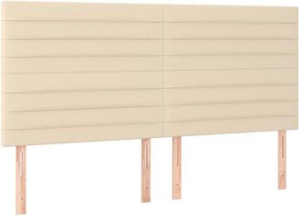 vidaXL Cabeceros 4 Unidades De Tela Color Crema 80x5x78/88 Cm Vidaxl