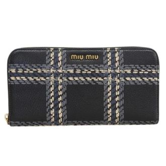 Miu Miu Pre-owned Long wallet (bi-fold) - Dames - Vintage Accessoires - Zwart - ONE Size - Leer - Vintage