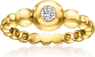 RS Pure by Ross-Simons Bezel-Set Lab-Grown Diamond Bubble Ring in 18kt Gold Over Sterling