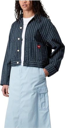 Carhartt Work in Progress Drewe Jack Heart W Pinstripe Ink - Dames - Zomerjassen - Blauw - L - Katoen - Jassen