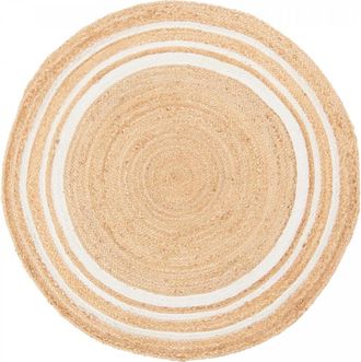 Un amour de tapis Alfombra redonda de yute tejida a mano, beige &oslash;120cm