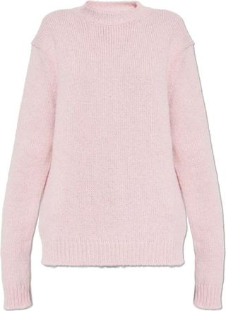 Jil Sander Midweight wollen trui met ronde hals - Dames - Ronde hals truien - Roze - 2XS - Wol - Truien & Vesten