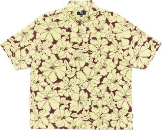 St&uuml;ssy Floral Hawaiian Shirt Lime 1110386-LIME