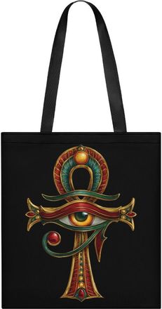 Generic Rasta Ankh Rastafarian Egyptian Eye Horuses Tote Bag for Women Men Shoulder Bags Purses Pouch Handbags