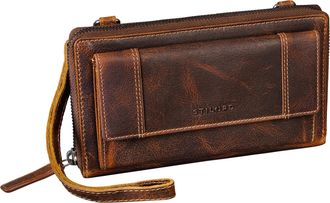 STILORD Marigold 3-in-1 Large Crossbody Phone Bag - Phone Purse with Shoulder Strap, 18 Card Holder, RFID Protection, Colour:luino - brown