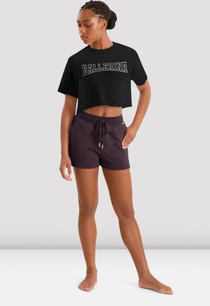 Bloch Ladies Mirella Adagio Print Crop Top, Light Grey Marle