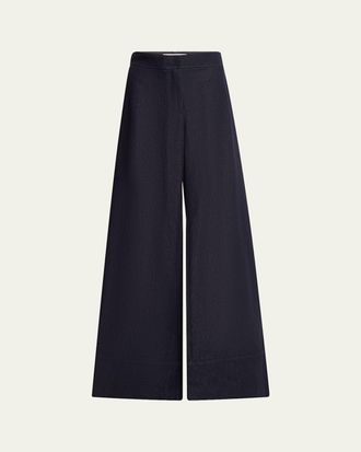 Lafayette 148 New York Charles Wide-Leg Twill Pants