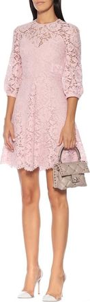 Valentino Garavani Valentino Scalloped Lace A-line Minidress In Pink Size XS