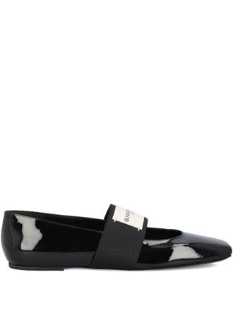 Givenchy Sliced Square Ballerinas In Patent Leather Shoes