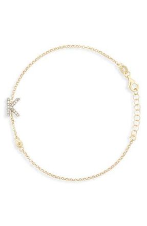 Meshmerise Diamond Initial Bezel Bracelet in Yellow-K at Nordstrom Rack