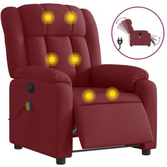 vidaXL Vidaxl - Sill&oacute;n De Masaje Reclinable El&eacute;ctrico Tela Rojo Tinto