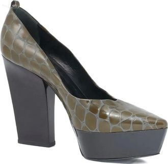 Dolce & Gabbana 120mm croc-embossed pumps - Verde