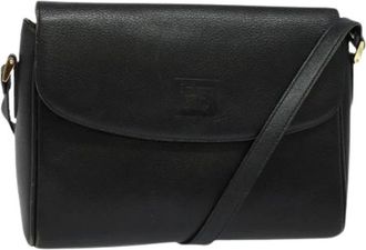 Burberry Pre-owned Cross Body Bags, female, Black, Size: ONE SIZE Pre-owned Leather Shoulder Bag
