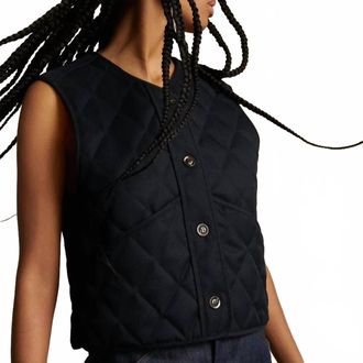 SOEUR Ulla Quilted Vest In Navy