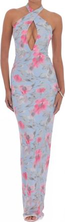 Lucy in the Sky Halter Maxi Dress In Floral