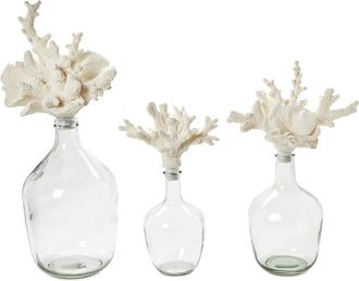 Two's Company Set Of 3 Glass Bottle Jars With Stopper