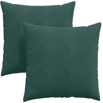 vidaXL Cojines De Sof&aacute; 2 Pcs Verde Oscuro 80 X 80 Cm Tela De Pana Vidaxl