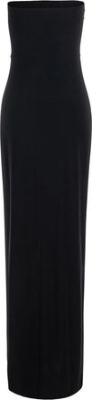 Norma Kamali Womens Long Square-Neck Dress Black Polyester