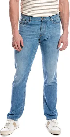 Brunello Cucinelli Light Blue Cotton Slim Trousers, Brand Size 58 (US Size 42)