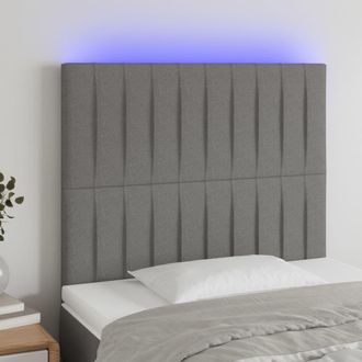 vidaXL Cabecero Con Luces Led Tela Gris Oscuro 100x5x118/128 Cm Vidaxl