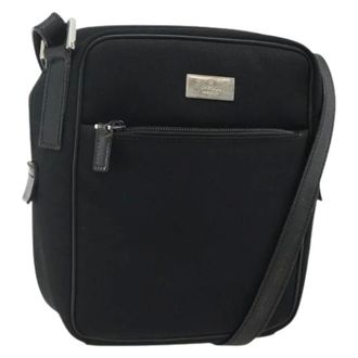 Gucci Pre-owned Cross Body Bags, female, Black, Size: ONE SIZE Pre-owned Vintage Nylon Shoulder Bag