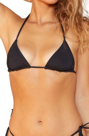 Hurley Itsy Bitsy Triangle Bikini Top in Black at Nordstrom, Size X-Large
