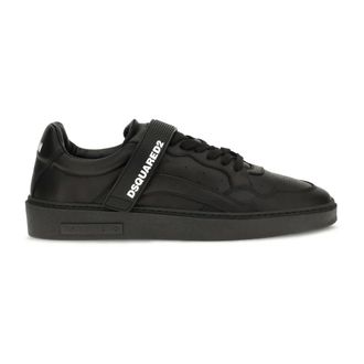 Dsquared2 Leren Riem Sneakers - Heren - Schoenen - Zwart - Maat: 43 1/2 EU Leer