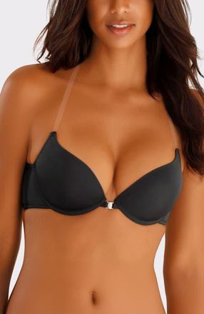 Lascana Womens Rhinestone Push Up Bra in Black at Nordstrom, Size 34B