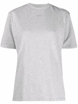 Off-white Arrow-print T-shirt - women - Cotton - L - Grey