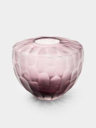 Micheluzzi Glass Goccia Ametista Bamboo Hand-Blown Murano Glass Vase (6in/15cm)