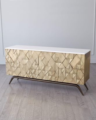 Global Views Triangle Cabinet, Brass